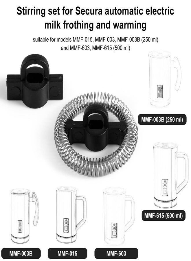 Penitue 3pcs Milk Frother Replacement Parts for Secura, Electric Milk Frother Warmer & Spring Ring Replacement Set Compatible with Secura MMF-809-WH MMF-809-BL Detachable & Easy to Clean - Image 5