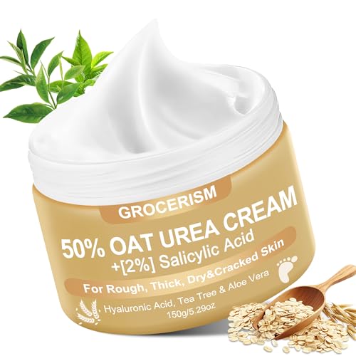 Grocerism Urea Cream 50 Percent for Feet with Oat 529 oz Foot Hand Cream Maximum Strength with 2 Salicylic Acid Tea Tree and Aloe Vera for Deep Moisturizing and Callus Removing Upgraded Formula - Image 1