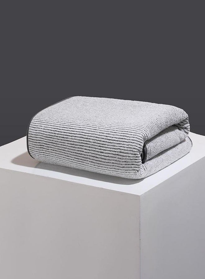Hanayo 2 Pcs Bath Towel Set Soft Bath Towels for Men & Women Fast Absorbent Face Bath Towel Set for Bathroom  Hotels Spa(Grey Stripe) - Image 5