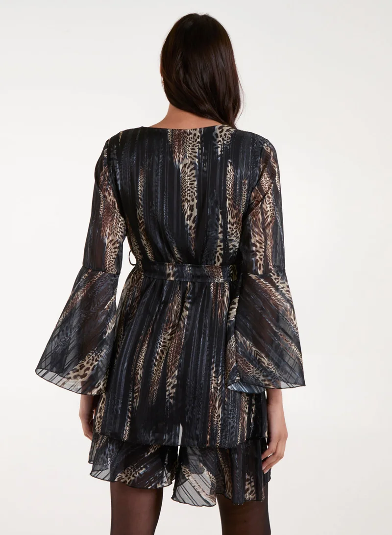 بلو فانيلا Metallic Wrap Over Dress