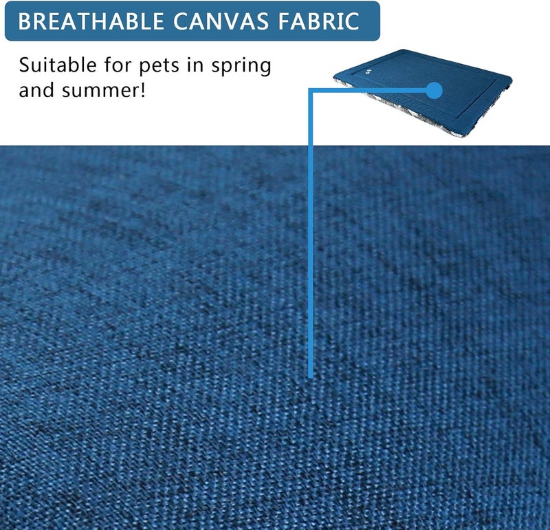 KROSER Fancy Dog Crate Pad - Reversible (Cool & Warm), Machine Washable, Suitable for Small to XXX-Large Dogs, Grey, Navy, Star Pattern - Image 3