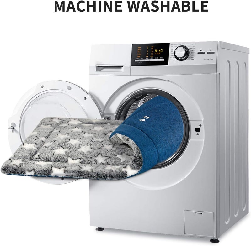 KROSER Fancy Dog Crate Pad - Reversible (Cool & Warm), Machine Washable, Suitable for Small to XXX-Large Dogs, Grey, Navy, Star Pattern - Image 5