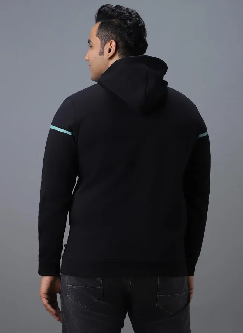 Urbano Fashion  Urbano Plus Men's Black Cotton Solid Hooded Neck Sweatshirt for Men | Best Price UAE
