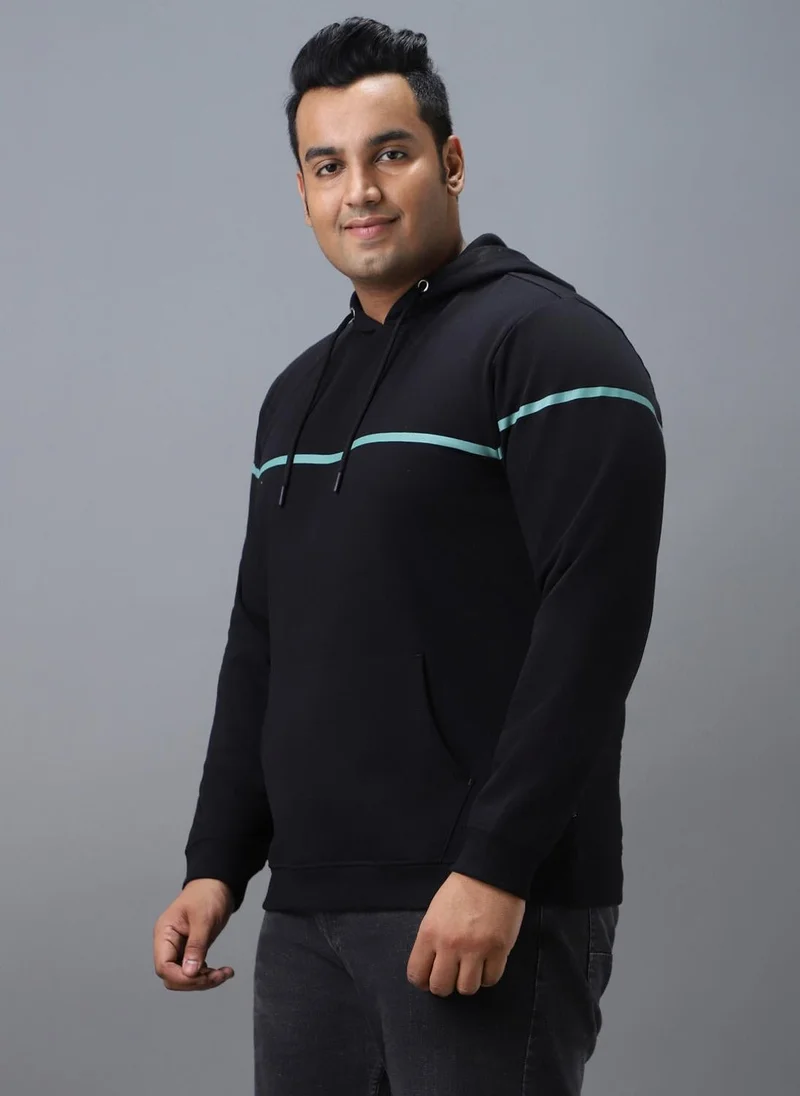 Urbano Fashion  Urbano Plus Men's Black Cotton Solid Hooded Neck Sweatshirt for Men | Best Price UAE