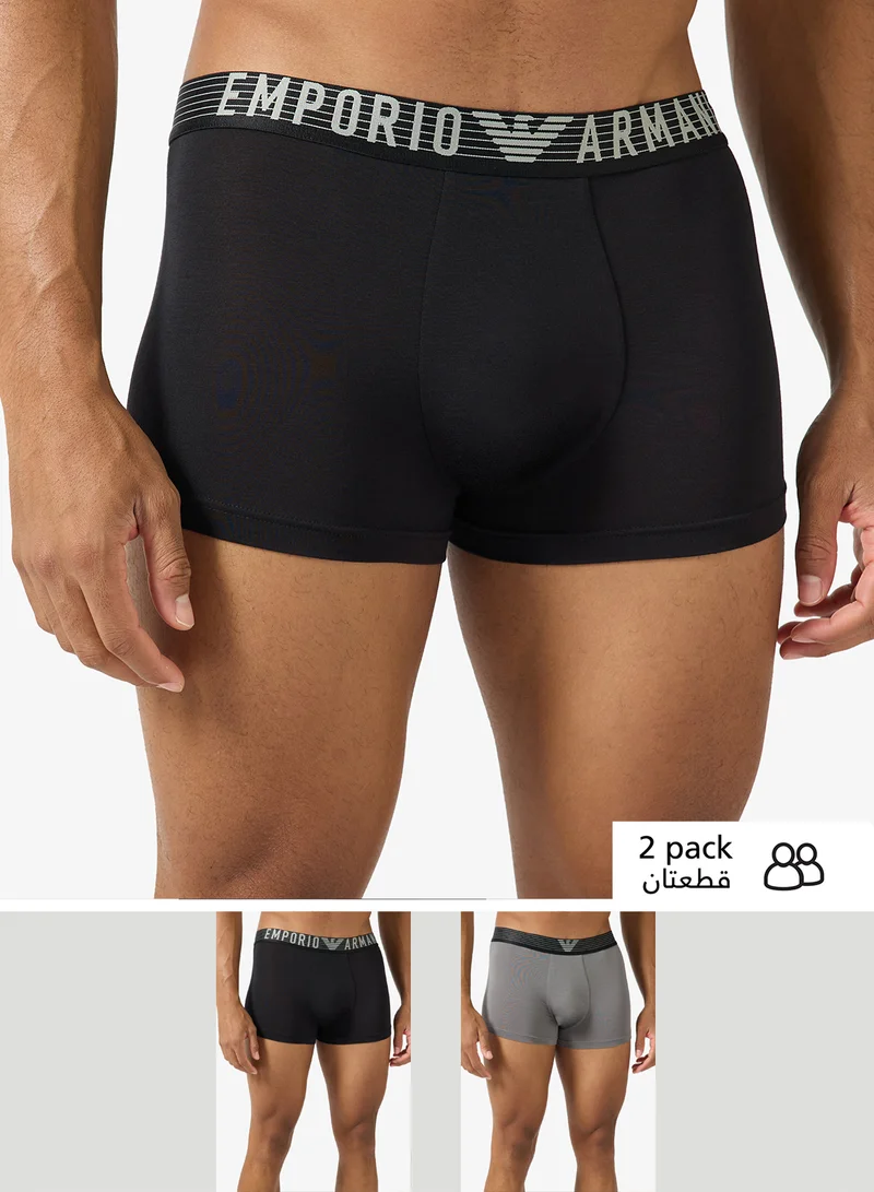 2 Pack Of Logo Boxers