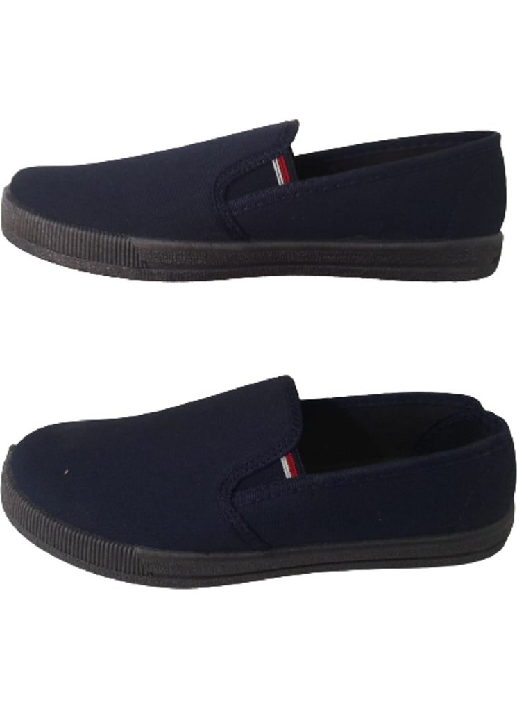 EMEK Unisex Navy Blue Linen Shoes  - Image 2