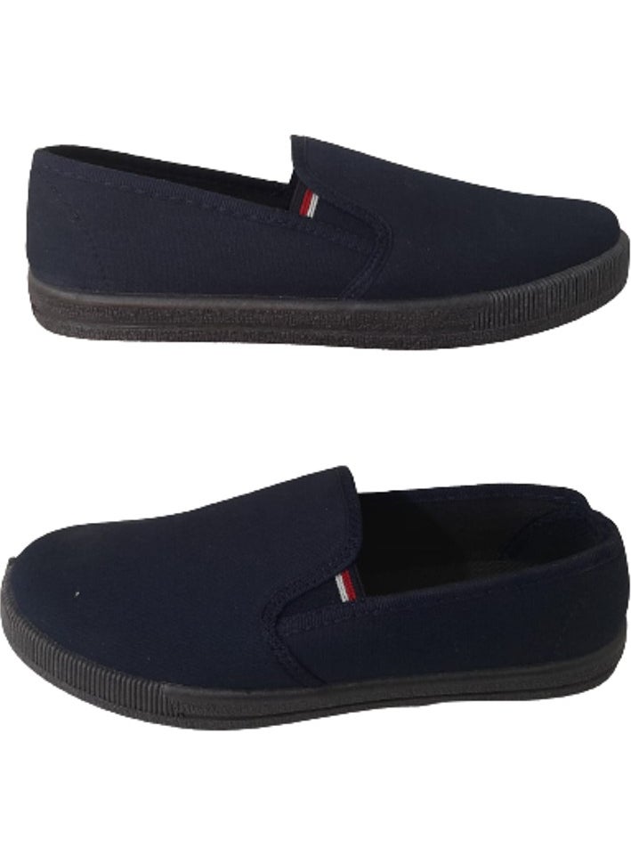 EMEK Unisex Navy Blue Linen Shoes  - Image 4
