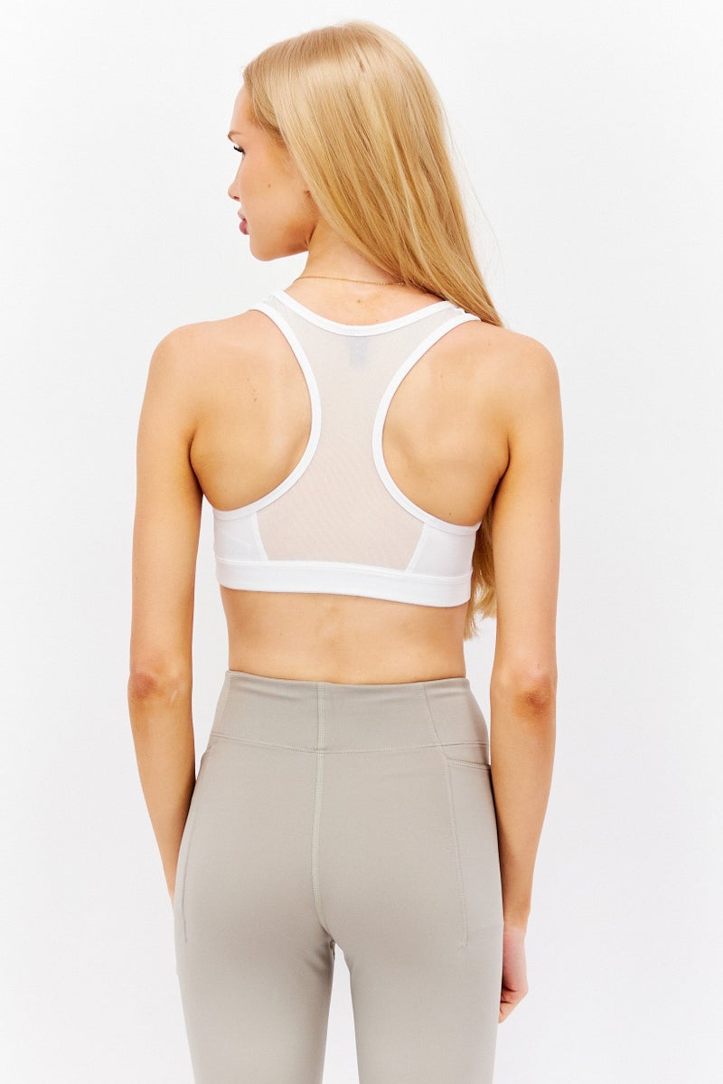 PUMA Women Brand Logo Non-Padded Sports Bra, White  - Image 3