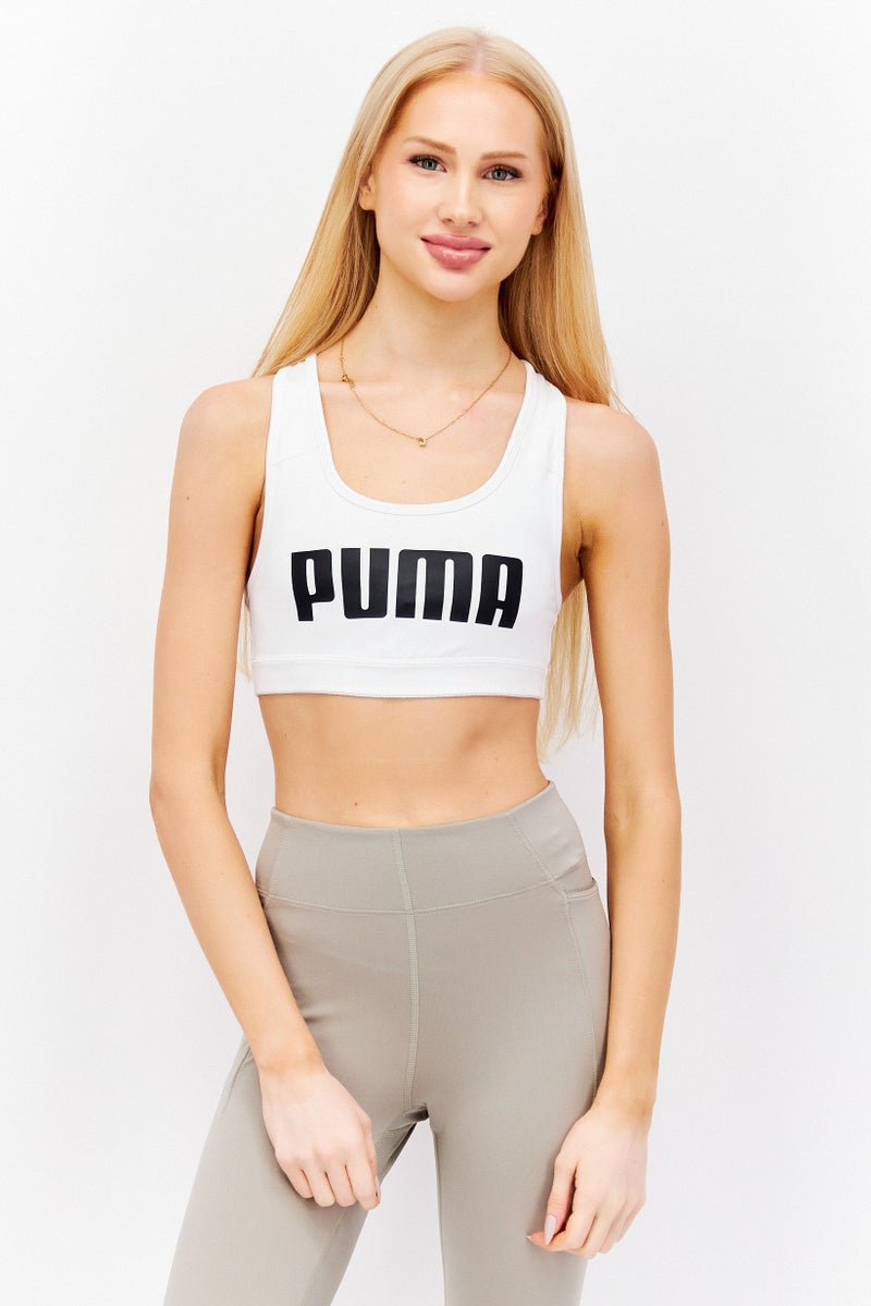 PUMA Women Brand Logo Non-Padded Sports Bra, White  - Image 1