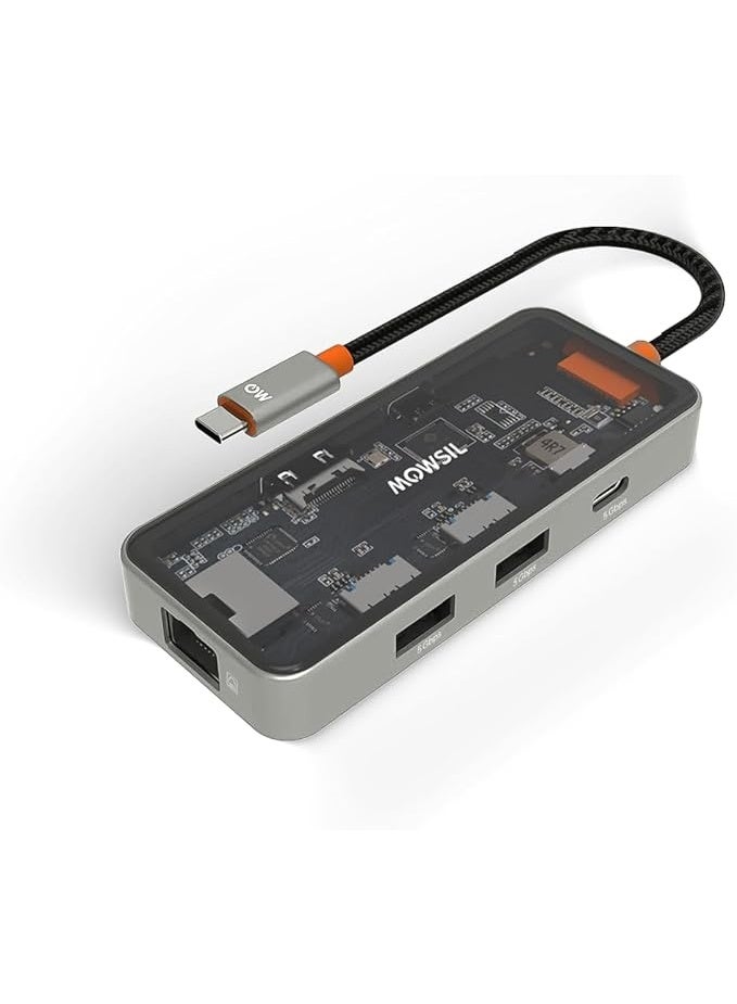 Mowsil 6-in-1 USB C Hub Multiport Adapter, 4K@60Hz - Image 1