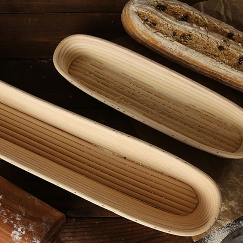 Long Baguette Bread Proofing Basket with Cloth Liner, 34x10x5.5cm Rattan Dough Rising Tool for Sourdough and Artisan Baking, Suitable for Home and Professional Bakers Random Color - Image 5