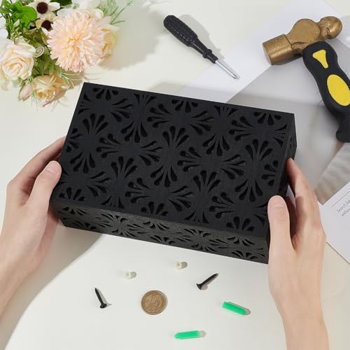 CUTHOLLOW Doorbell Chime Cover Box Plate for Wall Inside, Aesthetic Wooden Doorbell Cover for Home Upgrade Outdoor Indoor, Universal Fit and Easy to Install Decorative Modern Doorbell Box Only, Black - Image 3
