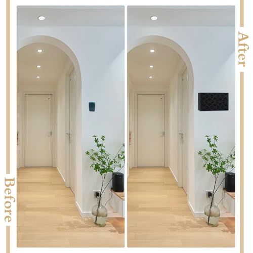 CUTHOLLOW Doorbell Chime Cover Box Plate for Wall Inside, Aesthetic Wooden Doorbell Cover for Home Upgrade Outdoor Indoor, Universal Fit and Easy to Install Decorative Modern Doorbell Box Only, Black - Image 4