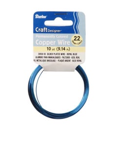 Darice Silver Plated Copper Wire 22 Gauge Royal Blue 10 Yards  - Image 3