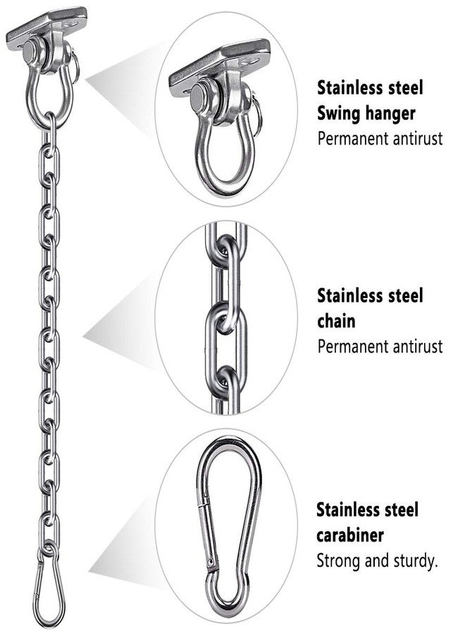 WAREMAID Hanging Kits Hammock Swing Chair Hardware, Heavy Duty Swing Hanger with Chain, Indoor Outdoor Playground Hanging Hammock Boxing Punching Bags Hook, 2 Screws, 1000 LB Capacity, 33.3" Chain - Image 2
