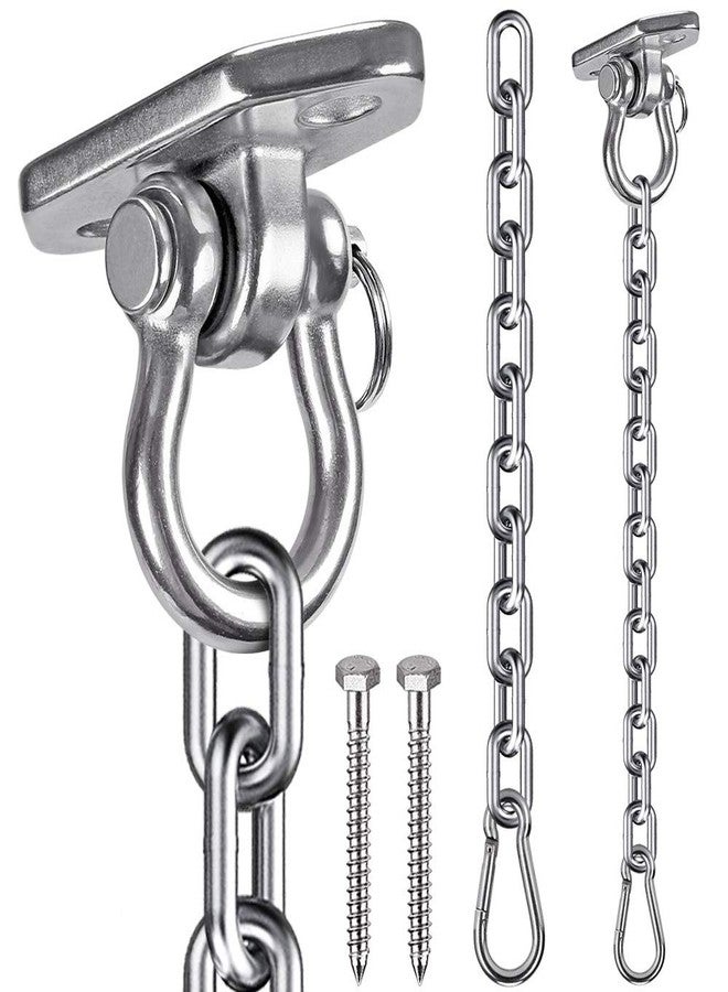 WAREMAID Hanging Kits Hammock Swing Chair Hardware, Heavy Duty Swing Hanger with Chain, Indoor Outdoor Playground Hanging Hammock Boxing Punching Bags Hook, 2 Screws, 1000 LB Capacity, 33.3" Chain - Image 1