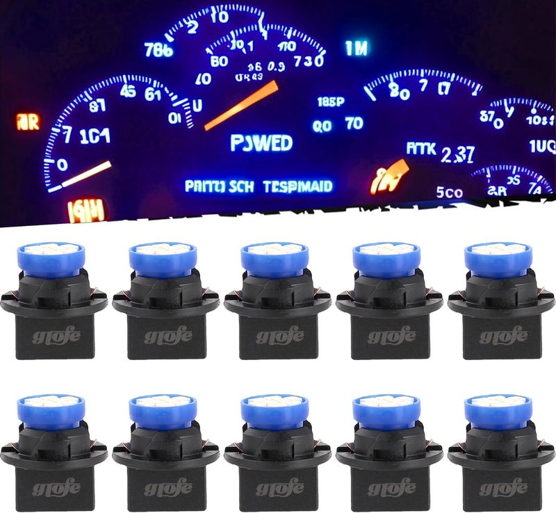 GLOFE Blue T10 194 168 LED Dashboard Lights Bulbs with Twist Lock Socket - 10Pcs Set - Image 1