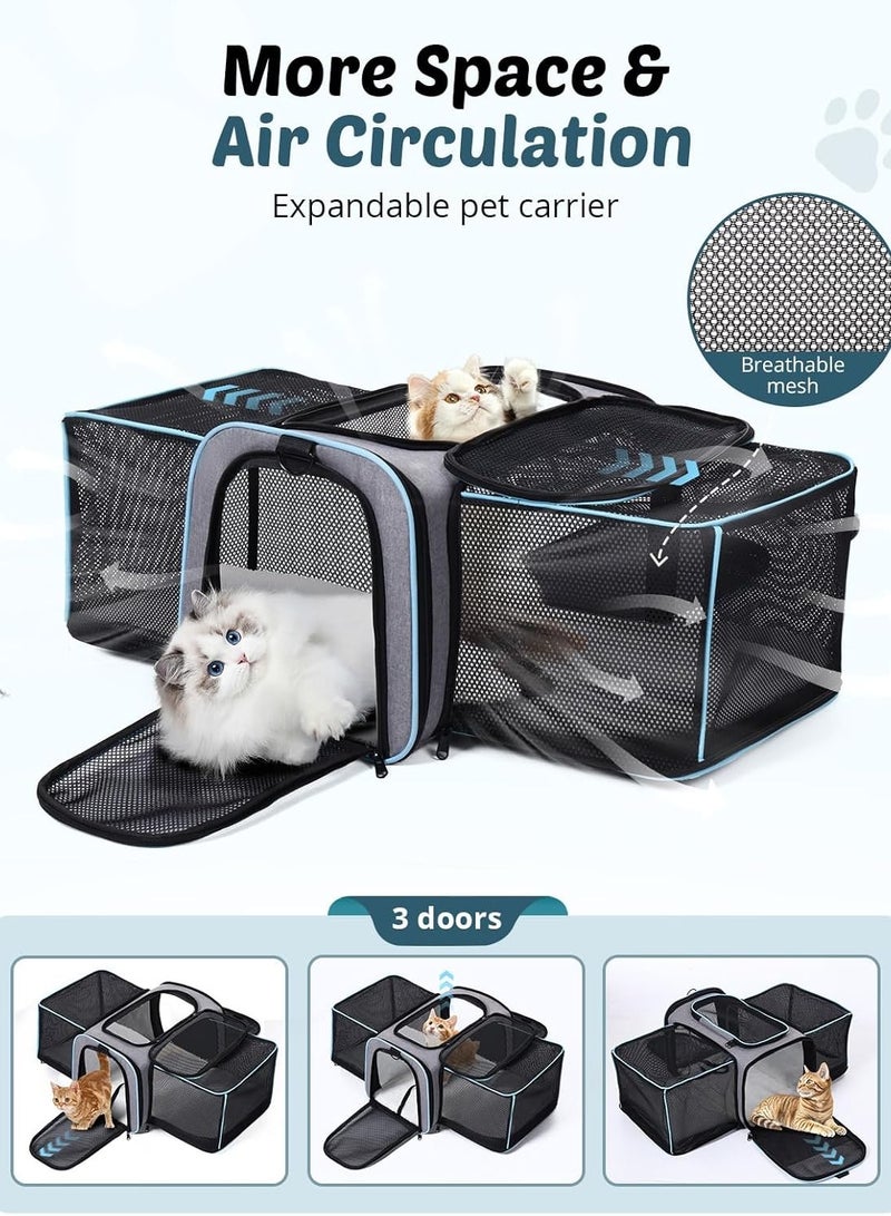 Generic Expandable Cat Carrier, Soft Side Pet Carrier with large space, Dog Carriers for Small Dogs, Portable and Foldable Cat Bag Carrier Great for Travel, Outdoor, Hiking, Camping - Image 5
