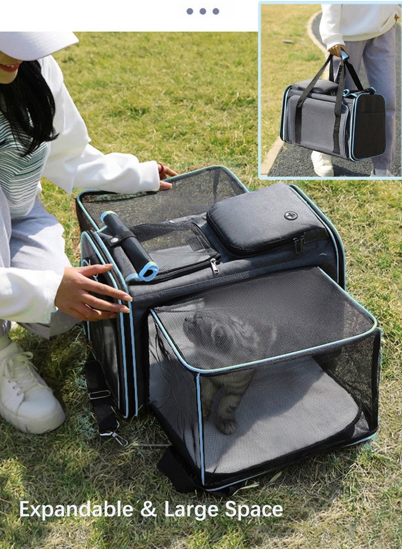 Generic Expandable Cat Carrier, Soft Side Pet Carrier with large space, Dog Carriers for Small Dogs, Portable and Foldable Cat Bag Carrier Great for Travel, Outdoor, Hiking, Camping - Image 3