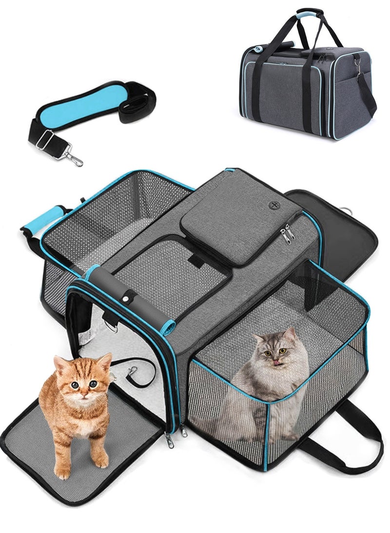 Generic Expandable Cat Carrier, Soft Side Pet Carrier with large space, Dog Carriers for Small Dogs, Portable and Foldable Cat Bag Carrier Great for Travel, Outdoor, Hiking, Camping - Image 1