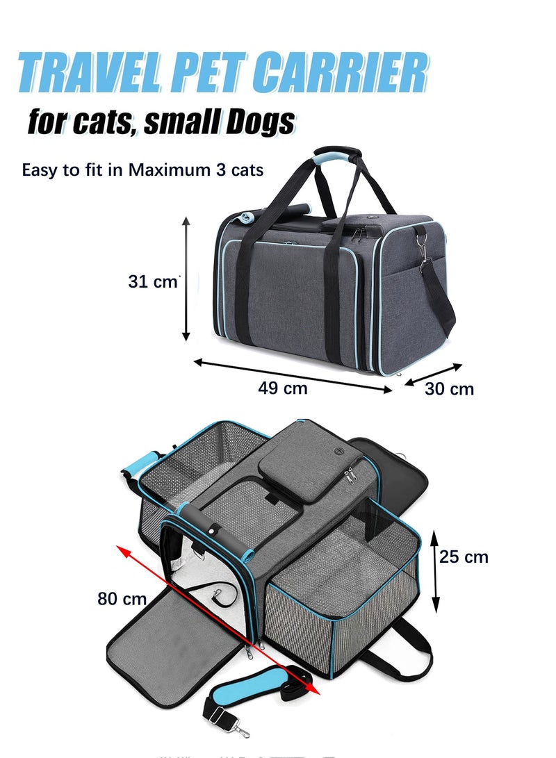 Generic Expandable Cat Carrier, Soft Side Pet Carrier with large space, Dog Carriers for Small Dogs, Portable and Foldable Cat Bag Carrier Great for Travel, Outdoor, Hiking, Camping - Image 2
