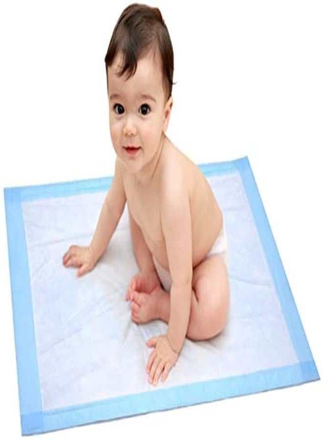 Pet Pads™ 100Pcs Baby Disposable Undersheets 90x60 cm | Soft, Breathable, Waterproof Bed Protectors & Dry Underpads for Newborns – Blue | - Image 1