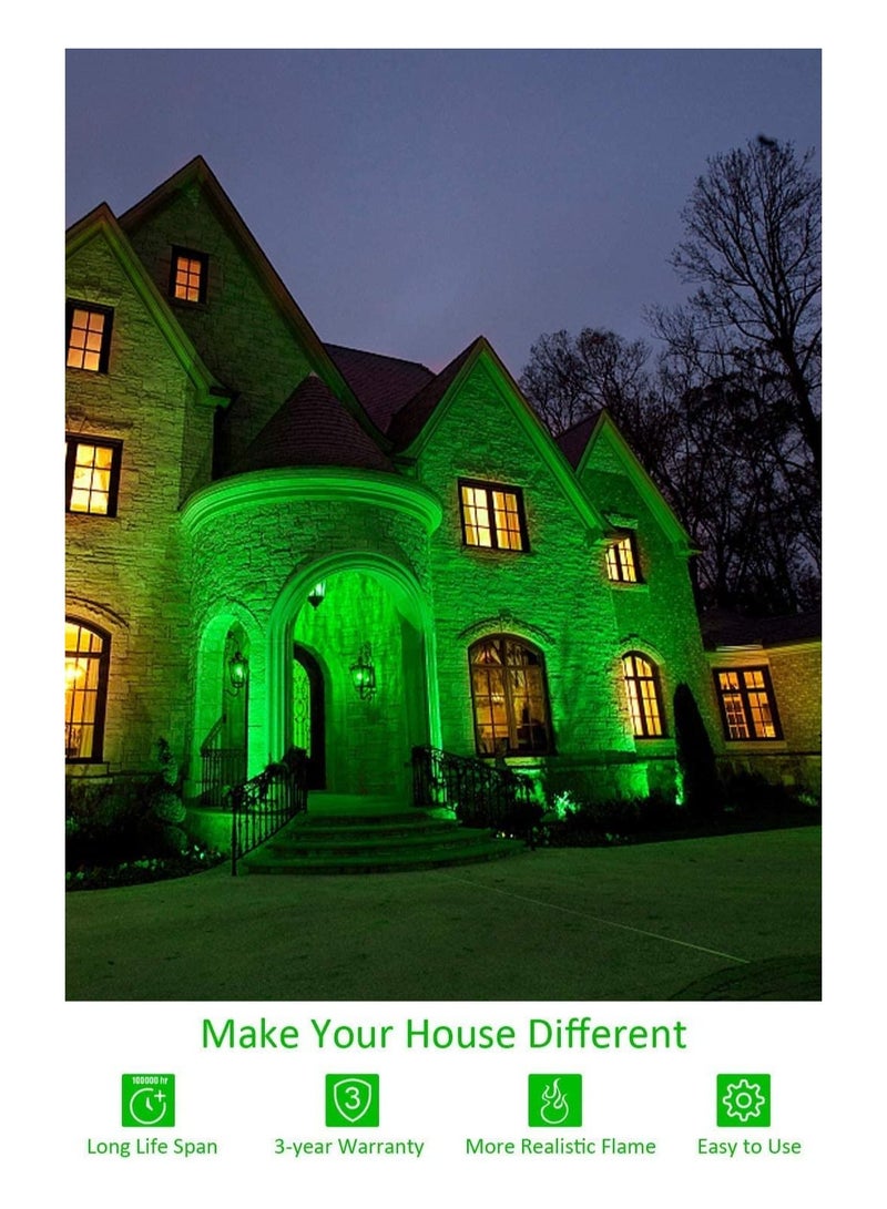 SYOSI LED Flame Light Bulb, Upgraded 4 Modes Flickering Light Bulbs with Upside Down Effect, E27 Base Flame Bulb for Party, Indoor and Outdoor Home Decoration, Romantic Atmosphere Lighting (2Pcs Green) - Image 4