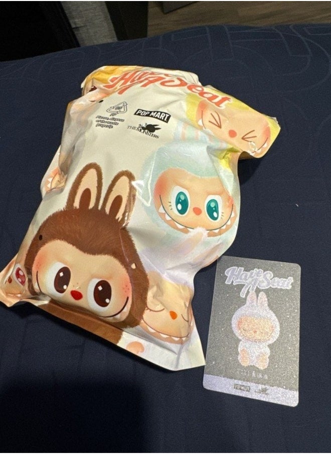 null - LABUBU Doll, Plush Toy Set Vinyl Plush Hanging Card,Blind Box Figures La bubu, The Monsters Plush Toys for Modern Home Decor, Collectible Toy Set Seat Pink - Image 1