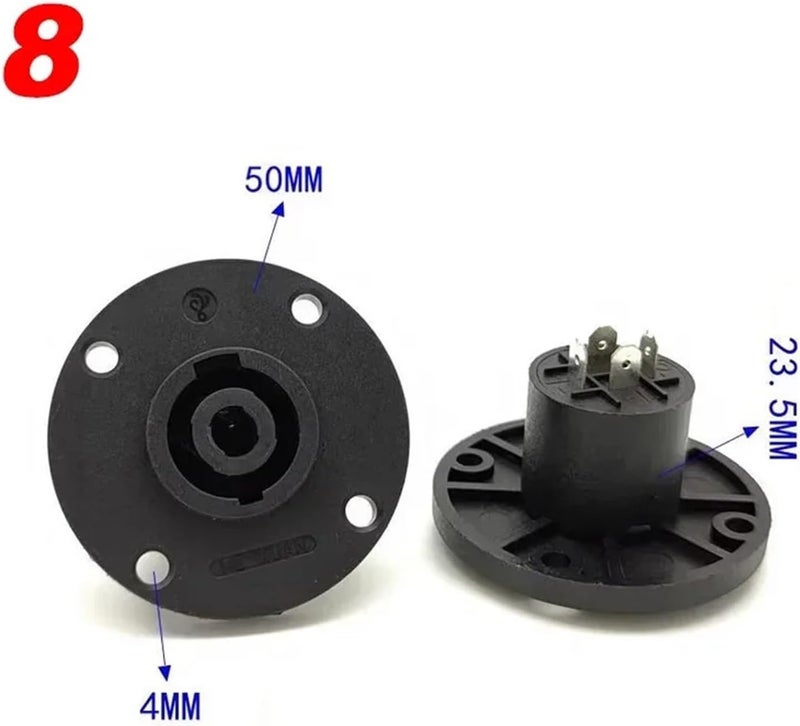5/20Pcs XLR 4 Pin / 4Pole Speakon Panel Mount Board Connector Powercon Audio 4-Core Socket Round Base Square(8,5PCS) - Image 2