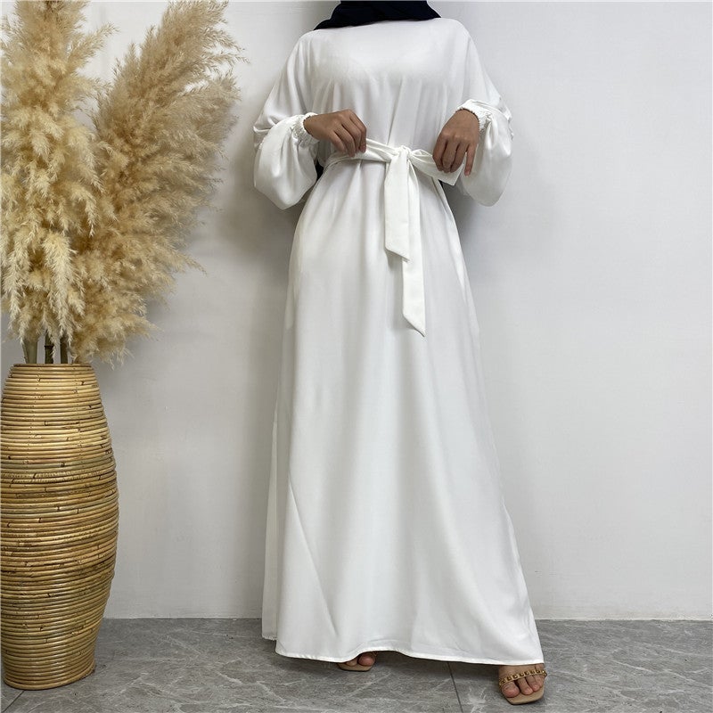 فستان نيدا بلون واحد بسيط ومتعدد الاستخدامات - مبيعات عالمية 6673 - Image 2