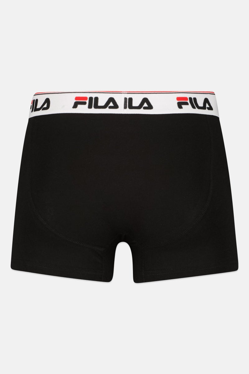 FILA Men 3 Pieces Brand Logo Low Rise Trunks, Black - Image 3