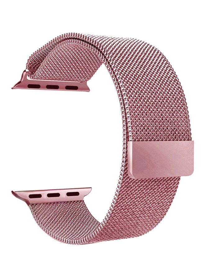 اليشمك سوار معصم من الستانلس ستيل لساعة أبل مقاس 40 مم ذهبي وردي - Image 1