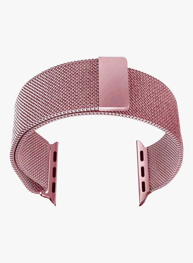 اليشمك سوار معصم من الستانلس ستيل لساعة أبل مقاس 40 مم ذهبي وردي - Image 2