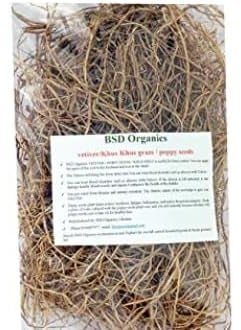 BSD Organics Vetiver RootKhus RootVetiveria ZizanioidesVala Kas Ramacham Vetiver for Hair Growth and Healthy Skin  50 Gm  17 Oz 