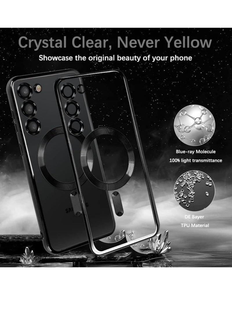 Raxoom Magnetic Clear Case for Samsung Galaxy S23 with Camera Lens Protector Magsafe Compatible Electroplated Soft TPU Shockproof Anti-Scratch Phone Case - Image 2