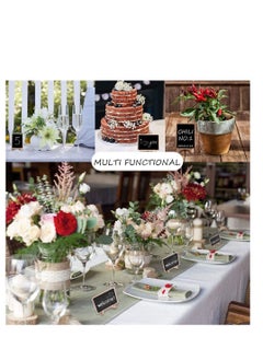 Y&D Mini Chalkboards Signs, Small Rectangle Blackboard, with Easel Stand, Table Number Message Board for Weddings, Birthday, Signs Event Decorations(10 Pcs)  - Image 2