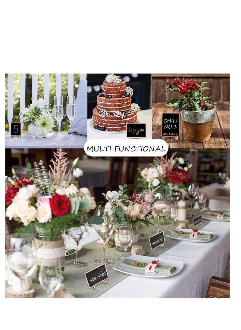 Mini Chalkboards Signs, Small Rectangle Blackboard, with Easel Stand, Table Number Message Board for Weddings, Birthday, Signs Event Decorations(10 Pcs)