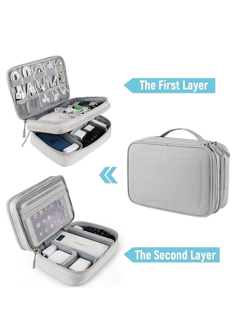 بيوينتي - Portable Electronic Accessories Bag Organizer Travel Cable Gadgets Pouch For Charger USB Cables SD Memory Cards Flash Hard Drive Power Bank Ear Phone XL - Image 1