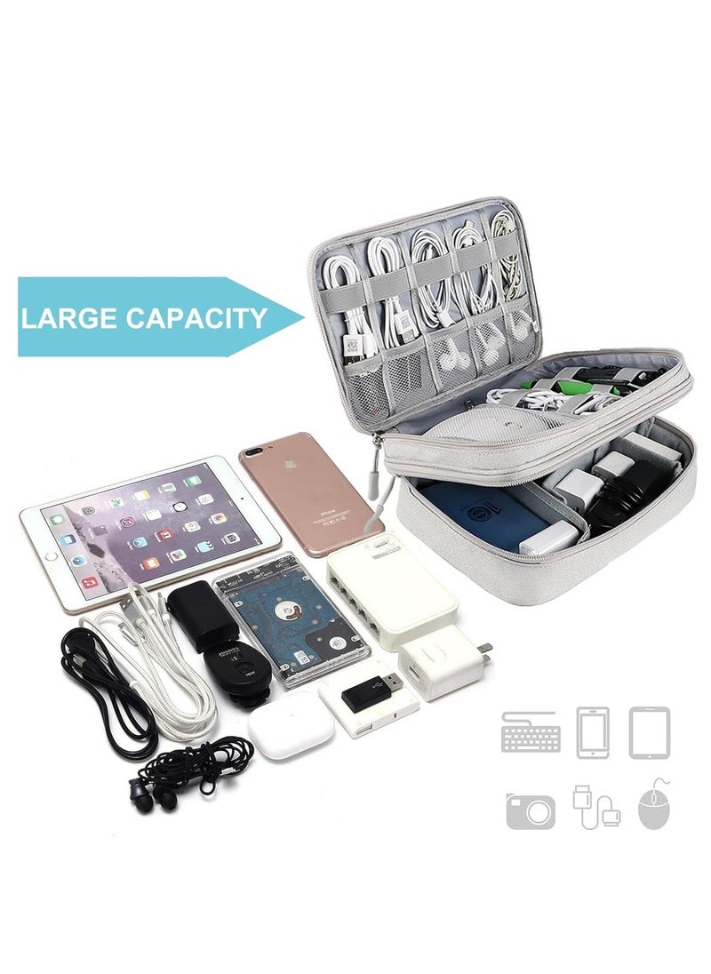 بيوينتي - Portable Electronic Accessories Bag Organizer Travel Cable Gadgets Pouch For Charger USB Cables SD Memory Cards Flash Hard Drive Power Bank Ear Phone XL - Image 1