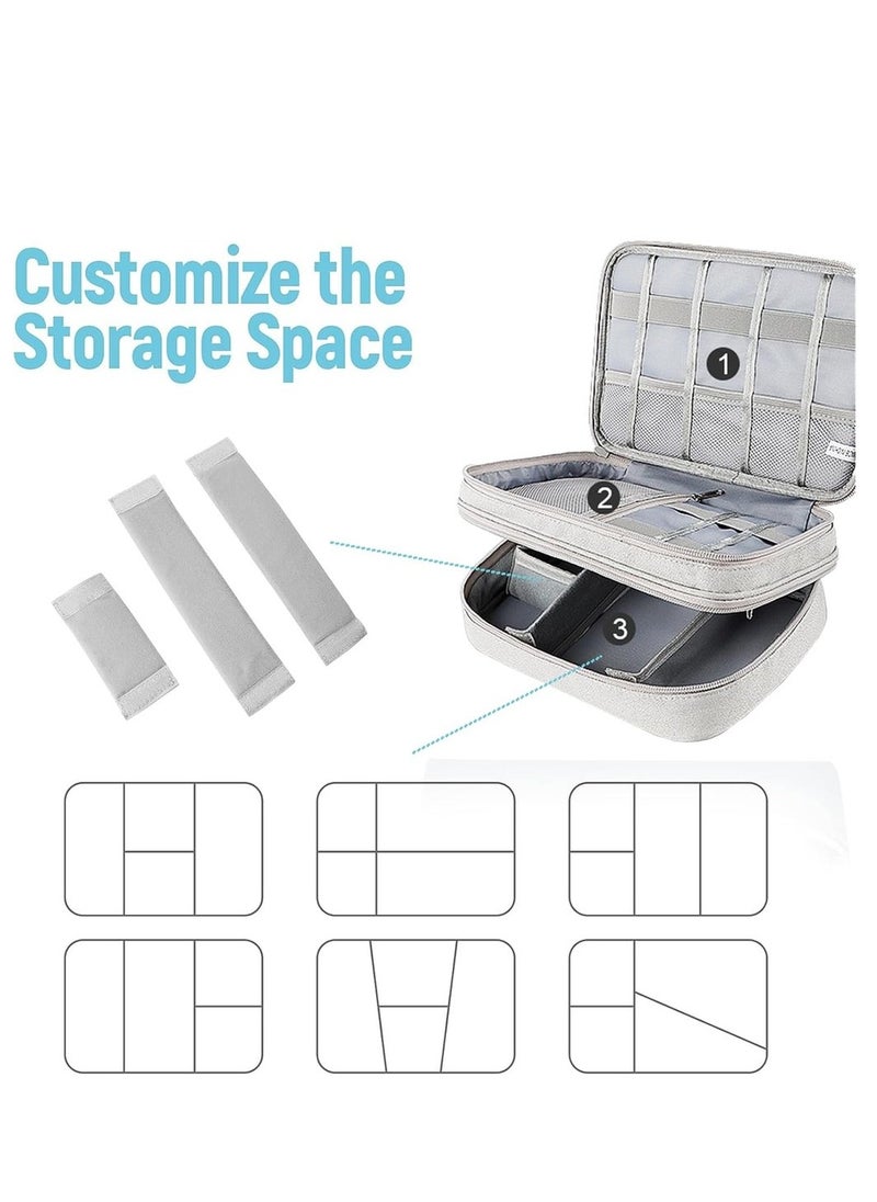 بيوينتي - Portable Electronic Accessories Bag Organizer Travel Cable Gadgets Pouch For Charger USB Cables SD Memory Cards Flash Hard Drive Power Bank Ear Phone XL - Image 1