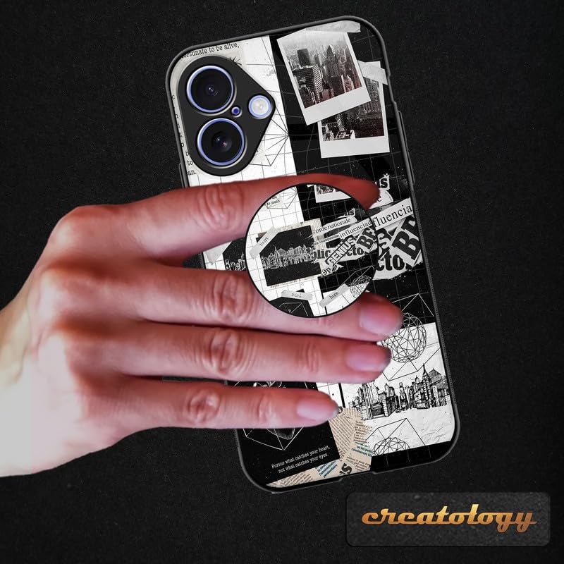 Creatology ® Case Holder Phone Grip – Compatible with Samsung, iPhone, ONEPLUS & More Phone Cases – Anti-Drop, One-Handed Use, Phone Stand (Pack of 1) (Asethatic) - Image 4