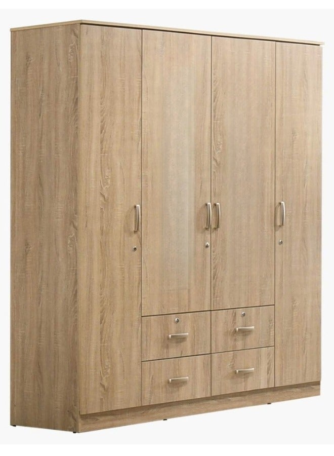 SULSHA 4 Door Wooden Wardrobe Cabinet Cupboard Engineered Wood Perfect Modern Stylish Heavy Duty  - Image 1