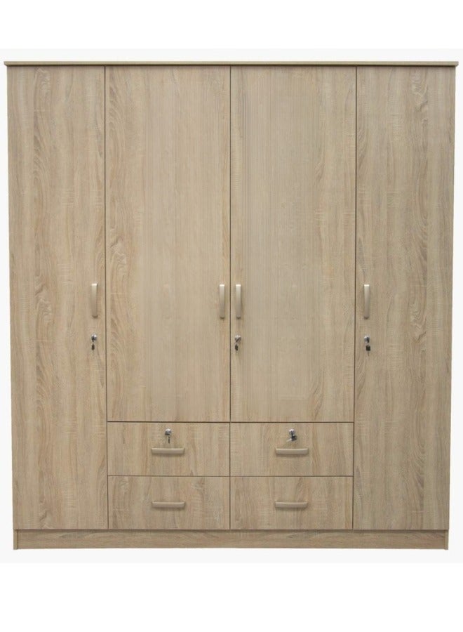 SULSHA 4 Door Wooden Wardrobe Cabinet Cupboard Engineered Wood Perfect Modern Stylish Heavy Duty  - Image 3