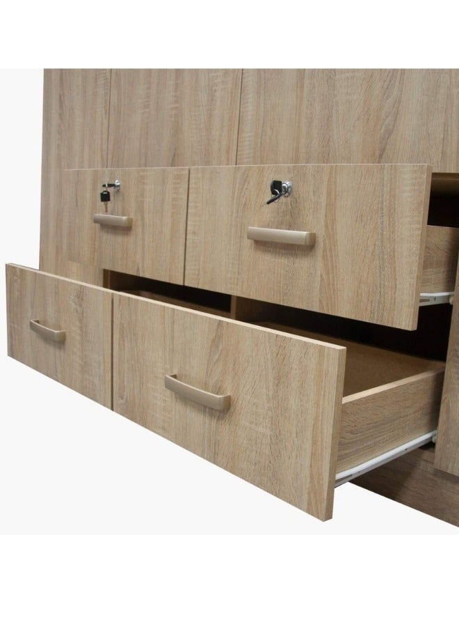 SULSHA 4 Door Wooden Wardrobe Cabinet Cupboard Engineered Wood Perfect Modern Stylish Heavy Duty  - Image 5