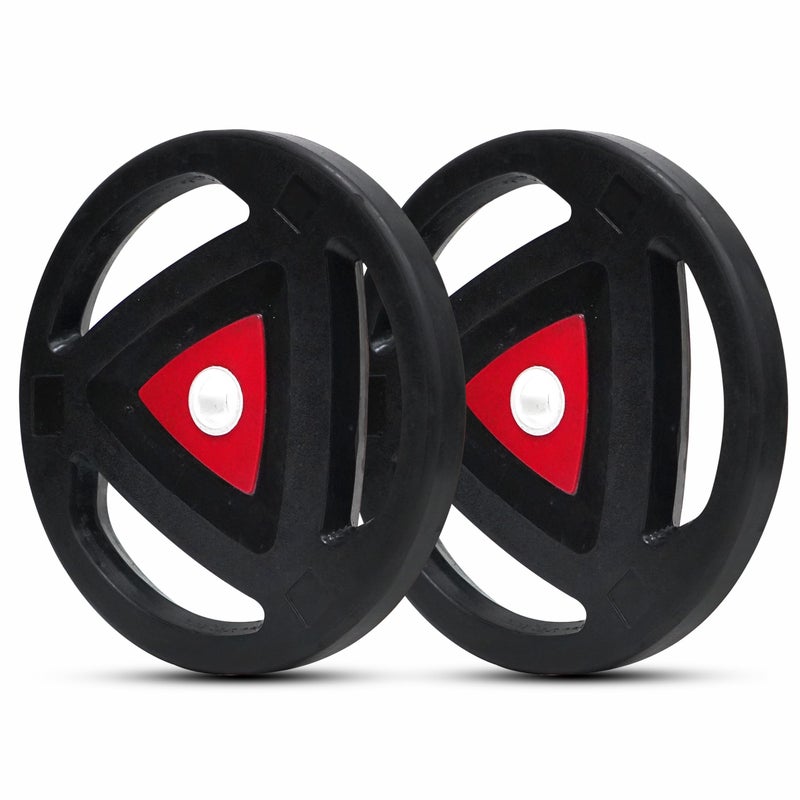 Protoner Rubber-Coated Metal Integrated 30 mm & 50 mm Olympic Barbell Rubber weight plates, Diameter | Rubber Weight | Spare Gym Weightlifting Platesl, Black and Red (30 mm, 5 kg(2.5kg x 2)) - Image 5