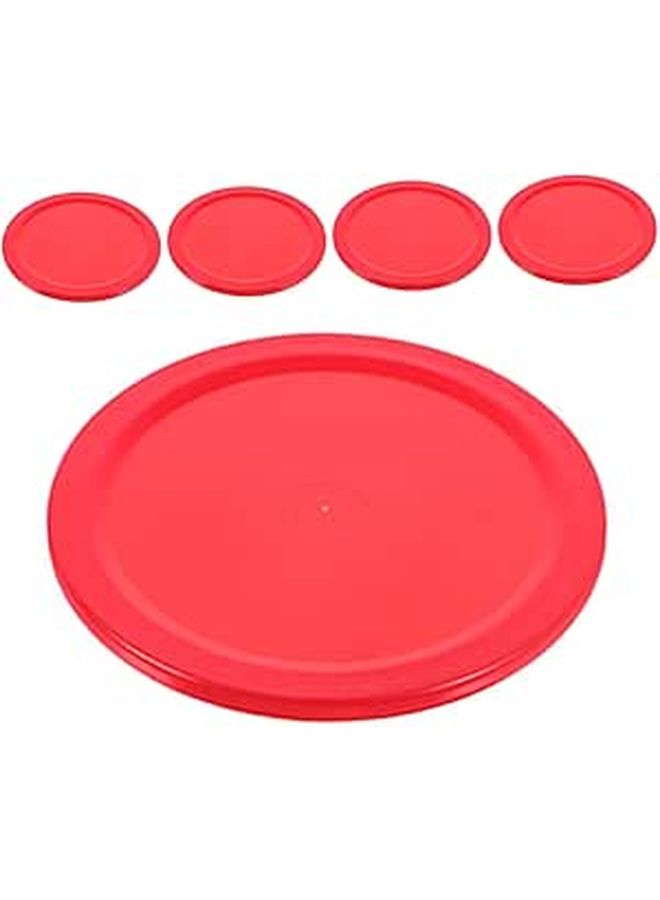 Heavy Duty Replacement Air Hockey Pucks 5 Pack Compact Red for Tabletop Game