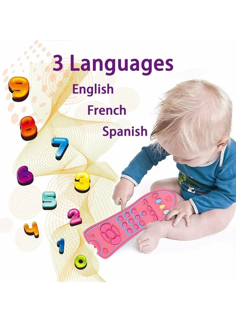 ZAITRO TV Remote Control Singing Baby Toy – Musical Early Learning Toy with Light & Sound | Multi-Language Remote for Babies 6+ Months | Interactive Language Development Toy for Boys & Girls | Perfect Gift for Infants (Grey) - Image 5