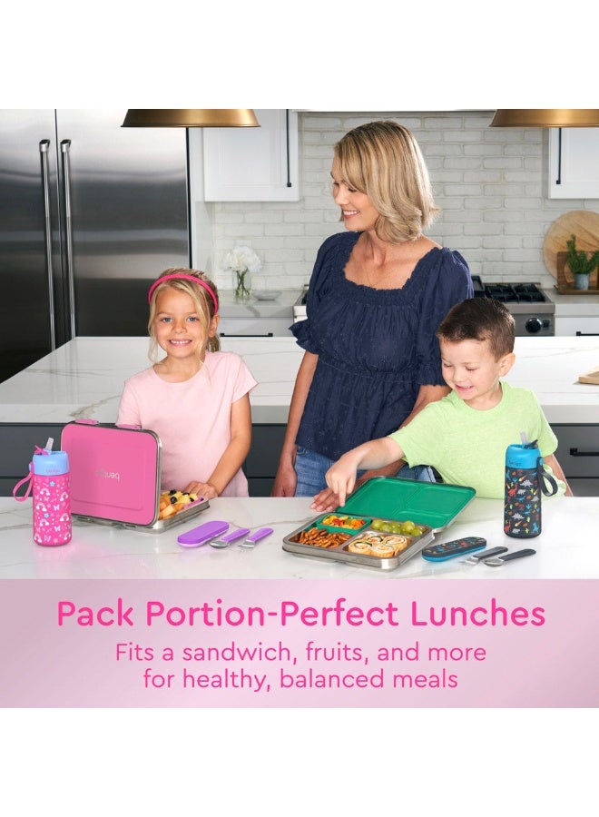 Bentgo Kids Stainless Steel Leak-Resistant Lunch Box Bento-Style with 3 Compartments & Bonus Silicone Container Eco-Friendly, Dishwasher Safe, BPA-Free - Image 4