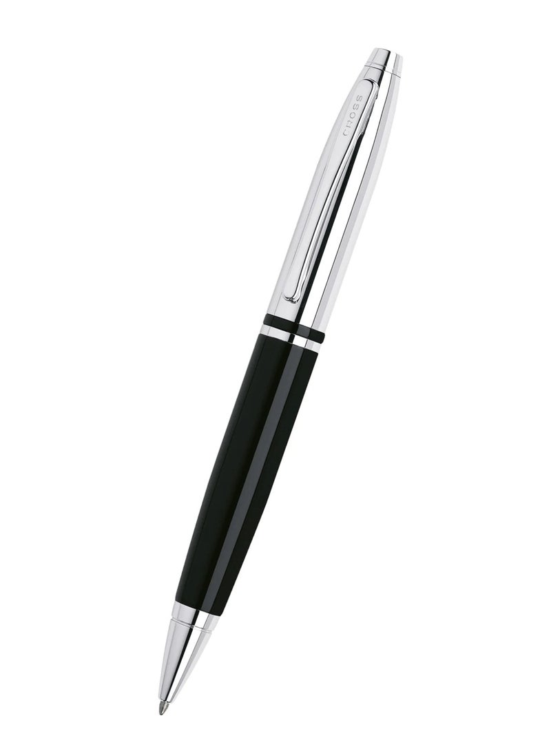 Cross 1-Piece Calais Ballpoint Pen In Gift Box Black Ink Black And Silver Barrel - Image 1