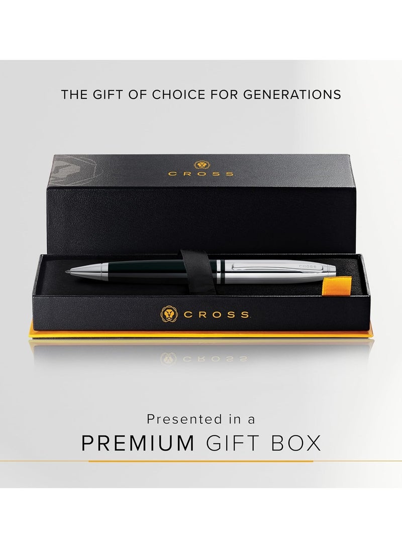 Cross 1-Piece Calais Ballpoint Pen In Gift Box Black Ink Black And Silver Barrel - Image 3